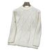 Men's Chunky Cable Knit Sweater - Oversized Winter Pullover With Round Neck, Long Sleeve, Trendy Textured Design (White/Black/Khaki, Sizes M-3XL)_viptrois.com