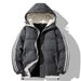 Men's Clothing Men's Winter Striped Puffer Jacket With Hood, Thickened Quilted Coat For Casual & Streetwear (Black/Gray/Khaki)_viptrois.com