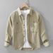 Workwear Solid Color Long Sleeved Shirt Men's Casual Versatile Artistic Loose Top Jacket_viptrois.com