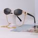 2025 New Fashion Chain Sunglasses Women's Irregular Frame Premium Sunglasses Women's Korean Edition Sunglasses Wholesale Sunglasses_viptrois.com