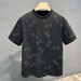 New Short-sleeved T-shirt Men's Summer New Five-pointed Star Pattern Personalized Niche Top Loose Casual Round Neck Half-sleeve_viptrois.com