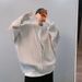 Loom Autumn Winter Trendy Stand Collar Loose Drop Shoulder Lazy Style Zipper Knitted Sweater Cardigan Student Couple Casual_viptrois.com