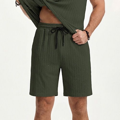 Summer Beach Casual Men's Stretch Shorts Loose Fit Breathable Jacquard Heavyweight Sports_viptrois.com