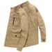 Men's Lightweight Longline Cotton Jacket For Spring & Autumn, Breathable Travel Coat With Zipper, Loose Fit Plus Size Casual Outerwear_viptrois.com