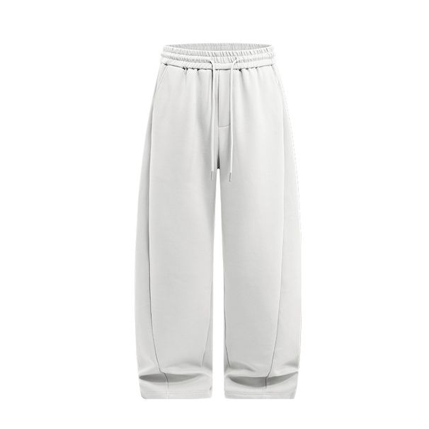 Straight-Leg Pants – Streetwear Relaxed Fit Cotton Blend Trousers With Drawstring Waist (Mechanical Gray/Digital Gray/Sand Khaki/Deep Black)_viptrois.com