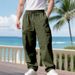 Men's Cargo Pants - Winter Workwear With Multiple Pockets, Relaxed Fit, Straight Leg For Casual & Urban Style_viptrois.com