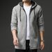 Pure Cross-Border Foreign Trade Mid-Length Trench Coat Knitted Men Autumn Winter Fleece Lined Thickened Cardigan Hooded_viptrois.com