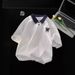 Men's Clothing Polo Shirt Short Sleeved T Shirt Men's Summer New Style Trendy Brand High End Versatile Casual Loose College Style Contrast Color Top_viptrois.com