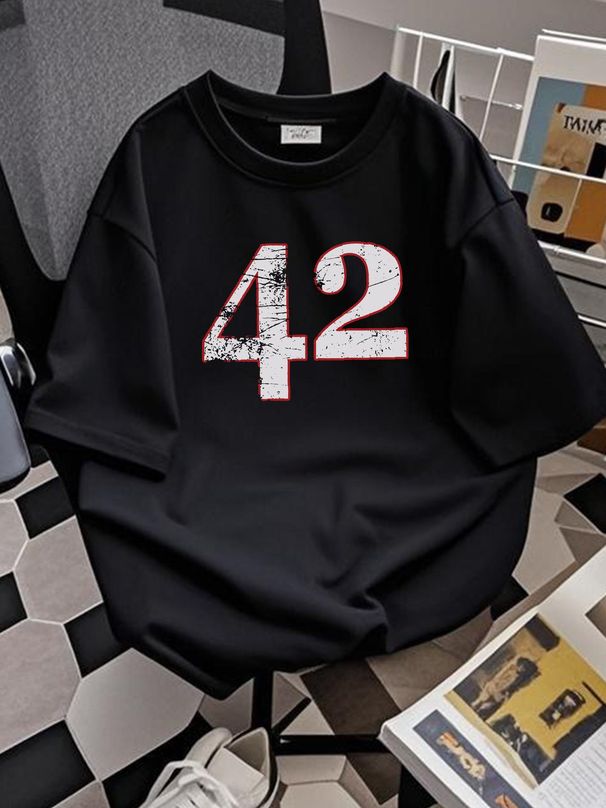 42 T-Shirt The Hitchhiker's Number Guide To The Answer Galaxy Fun Geek Nerd Fashion Casual Summer Breathable Stylish Stretched Slightly Homme_viptrois.com