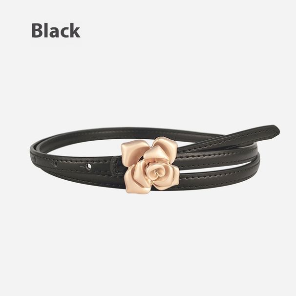 New Genuine Leather Women's Thin Waistband Women's Floral Waistband, Slimming Effect Cowhide Women's Belt With Sweater Dress Women's Style_viptrois.com