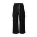 Men's Clothing Multi Pocket Dark Wide Leg Workwear Mopping Casual Drawstring Flared Pants High Street Casual Pants_viptrois.com