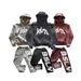 Embroidered Patch Letters Hooded Loose Sweatshirt Sweatpants American Retro Street Trend Men And Women Suit_viptrois.com
