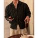 Pure Autumn Winter High-end Loose Lazy Style Thickened Cable Knit Cardigan Men's Retro Thick Yarn Turn-down Collar Sweater_viptrois.com