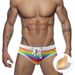 UXH Colorful Striped Sexy With Cup U-Convex 3D Beach Triangle Men's Swim Trunks_viptrois.com