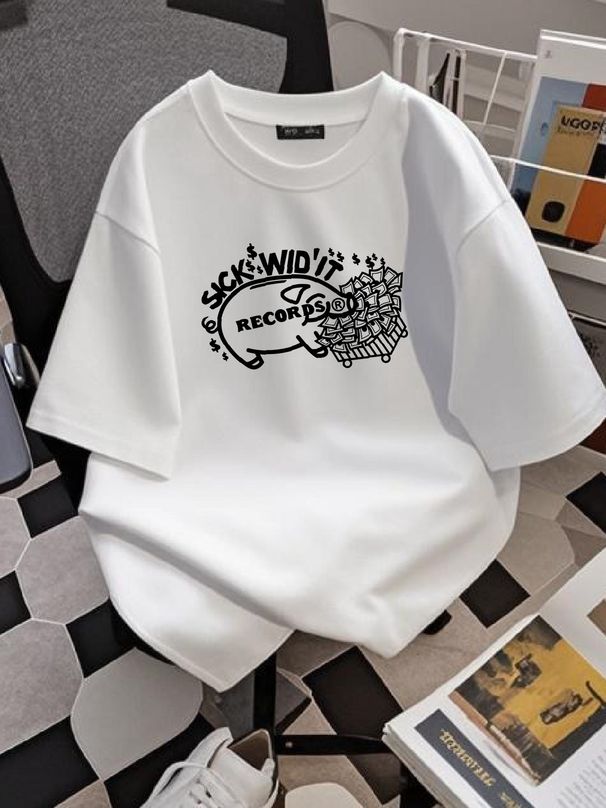 SICK WID IT RECORDS LOGO WHITE T-SHIRT (LARGE) RAP HIP-HOP BAY E-40 NEW W TAGS Top For Everyday Wear Casual Stylish Streetwear Slightly Summer_viptrois.com