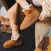 Autumn and winter new cowhide snow boots women's short boots cotton shoes bread shoes lovely non-slip thickening_viptrois.com