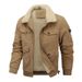 Men's Corduroy Bomber Jacket With Fleece Lining – Oversized Streetwear Winter Coat (Gray/Black/Khaki, Sizes M-8XL) | Heavyweight Urban Essential_viptrois.com
