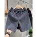 Men's Wheat Patterned Knit Shorts Solid Color Jacquard Design Retro Casual Mid-Length Five Quarter Pants For Students And Young Adults_viptrois.com