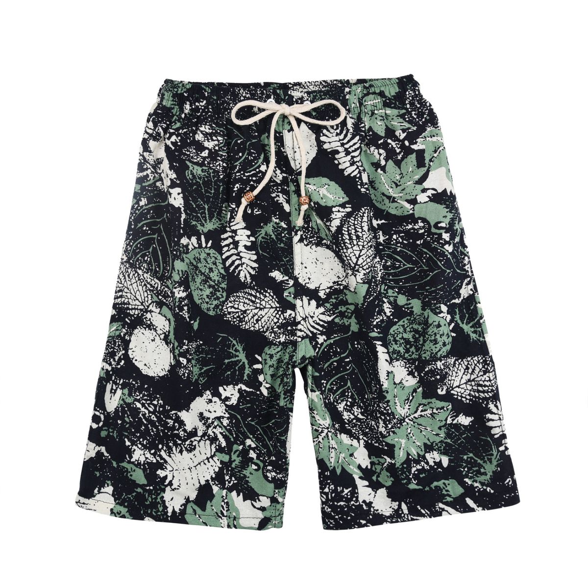 Men's Clothing Summer New Cotton And Linen Printed Five Point Men's Beach Pants Leisure Sports Loose Large Size Shorts Men Thin Style Trend_viptrois.com