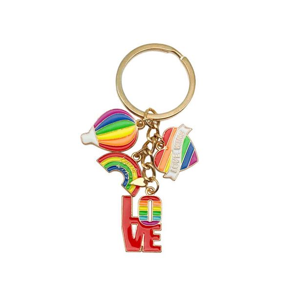 Mother & Kids Drop Alloy Love Rainbow Hot Air Balloon Jewelry Accessories_viptrois.com