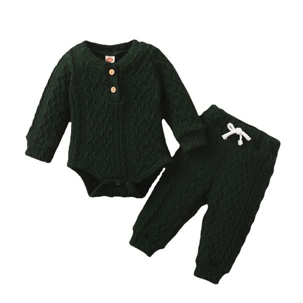 Autumn Children's Clothing Long Sleeved Tops And Long Pants Twisted Solid Color Suits Manufacturers Direct Sales One Piece Drop Shipping_viptrois.com