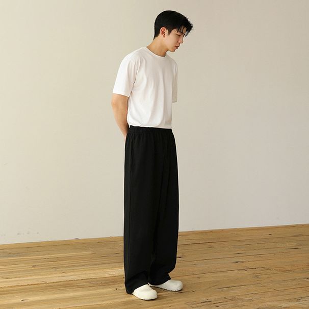 Men's Clothing Style Trendy Wide Leg Sweatpants Cotton Loose Gray Sports Pants Casual Trousers_viptrois.com