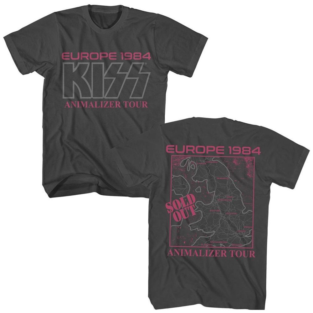 Kiss Europe 1984 Smoke Music T-Shirt Mens Womens Tees Top Tops Tees Men's Women's Unisex_viptrois.com