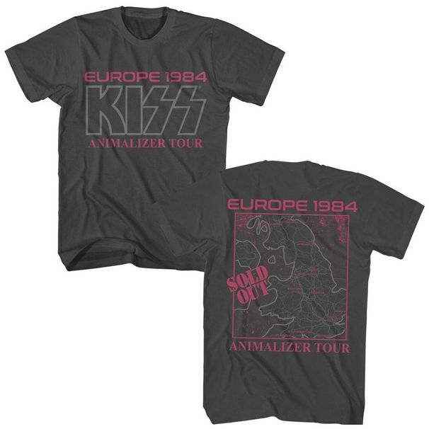 Kiss Europe 1984 Smoke Music T-Shirt Mens Womens Tees Top Tops Tees Men's Women's Unisex_viptrois.com