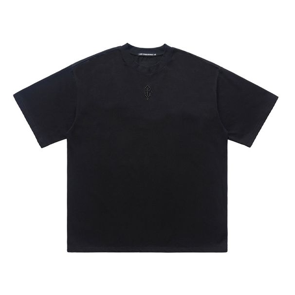 Embroidered Letter Short Sleeve T-Shirt Trendy American High Street Unisex Loose Fit New Summer_viptrois.com