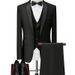 Men's Clothing Three Piece Suit One Button Double Fork Slim Fit Fashion Business Suit_viptrois.com