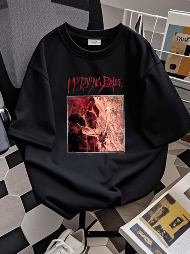 Vintage I Am The Bloody Earth My Dying Bride Shirt Black Unisex S-5XL H3133 Fashion Versatile Streetwear Stretched Casual Stylish Summer_viptrois.com
