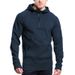 Men's Clothing New Long Sleeved Stand Up Collar Casual Pullover Hooded Half Zip Block Plus Velvet Sweatshirt_viptrois.com