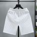Men's Clothing Light Luxury Big Brand Style White Jacquard Shorts Men's Summer Trendy Brand Shorts 2024 New Men's Half Pants_viptrois.com