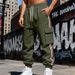 Men's Heavyweight Fleece-Lined Cargo Pants – Winter-Ready Workwear Joggers With Adjustable Drawstring & Side Straps (Black/Army Green/Navy)_viptrois.com