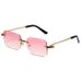 UV400 Frameless Sunglasses - Lightweight Metal Frame, Trendy Unisex Style (Anti-Glare Sun Protection)_viptrois.com