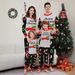 Christmas parent-child Christmas tree car print home dress round neck tie long sleeve trousers pajamas_viptrois.com