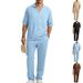Men's Wrinkle-Resistant Casual Suit Set – Short Sleeve Shirt & Relaxed Fit Pants | Lightweight Polyester For Spring & Summer_viptrois.com