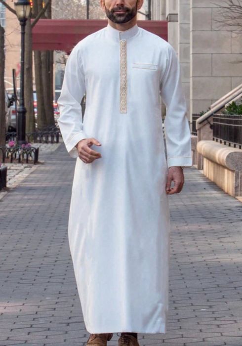 Men's Clothing Muslim Long Sleeve Embroidery Casual National Clothing_viptrois.com