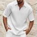 Men's Clothing New Polo Shirt Men's Casual Comfortable Jacquard Small Square Solid Color Lapel Sports Short Sleeve_viptrois.com