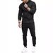 Men's Clothing Autumn And Winter New Style Trendy Sports Suits Arm Zipper Decoration Fitness Casual Clothes_viptrois.com