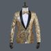 Men's Clothing green collar jacket, nightclub singer host, Korean style studio photo suit with bow tie_viptrois.com