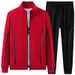 Men's Athletic Tracksuit Set – Breathable Polyester Zip-Up Hoodie & Joggers (L-7XL, Grey/Black/Red/White)_viptrois.com