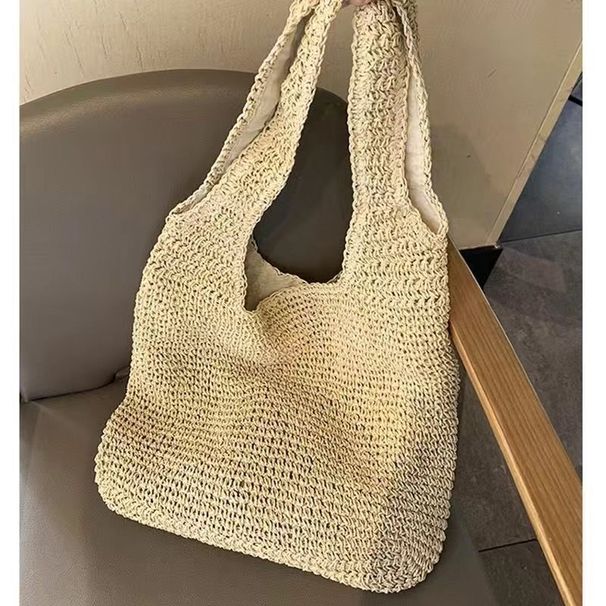Can Change The Size And Color Of The Straw Woven Large Bundle Forest Style Large Capacity Shoulder Shopping Bag_viptrois.com