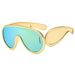 Personality Large Frame Sunglasses Gold Frame Silver Frame Punk Lenses Hip Hop Large Frame Sunglasses_viptrois.com