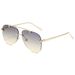 Fashion Metal Sunglasses – Double Beam Cut Edge Frameless Design, Gradient Frog Mirror Lenses, Retro Driving Glasses_viptrois.com