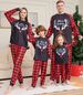 Christmas Plaid letters Christmas family suit printed home suit pajamas set_viptrois.com