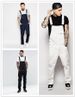 Men's Denim White Bib Pants Slim Fit Trousers Bib Pants_viptrois.com