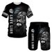 Fashion 3D Lion Print Men's Tracksuit 2-Piece Set Summer Outfit New T-Shirt Shorts_viptrois.com