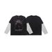 American-style Trendy Brand Men's Faux Two-piece Long-sleeve T-shirt, Washed And Distressed, High Street Style_viptrois.com