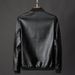Men’s Slim-Fit PU Leather Jacket – Trendy Stand Collar Biker Coat (M-5XL, Black/Navy/Orange) Spring & Fall Fashion_viptrois.com